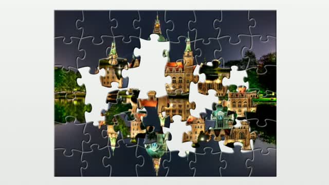 Puzzle. New town hall Hannover in Germany.