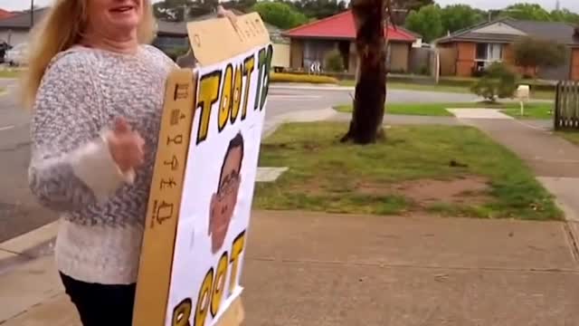 NO PROTESTING: Woman fined $1,652 for walking ALONE carrying a sign opposing Victoria Premier