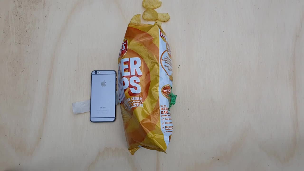 How to open a packet of chips with an iPhone