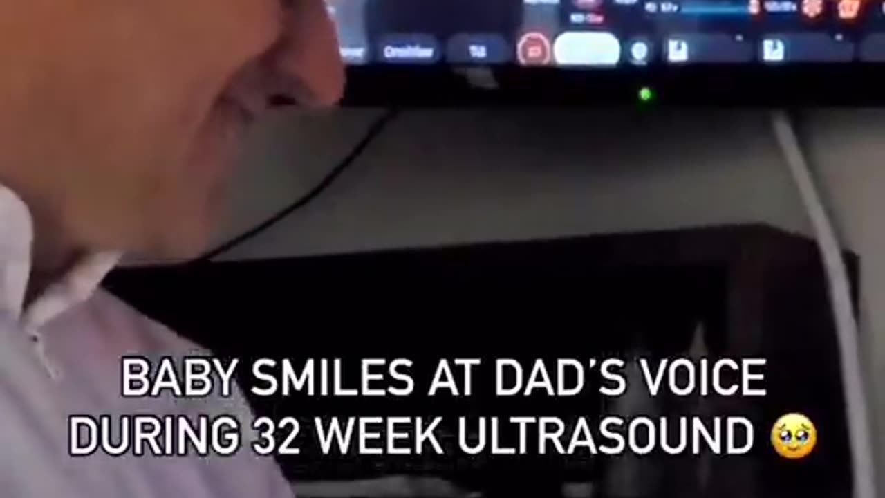 Watch this baby smile when hearing Dad's voice!