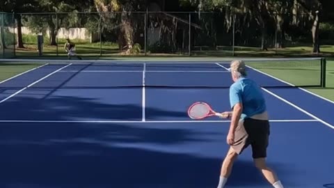 GOT BEAT BY A GOOD LOB!