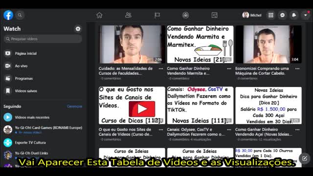 Como Ver as Visualizações dos Videos do Facebook e Ver os Videos como a Tabela do YouTube.