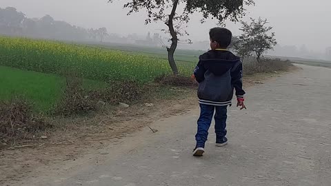 kid is walking