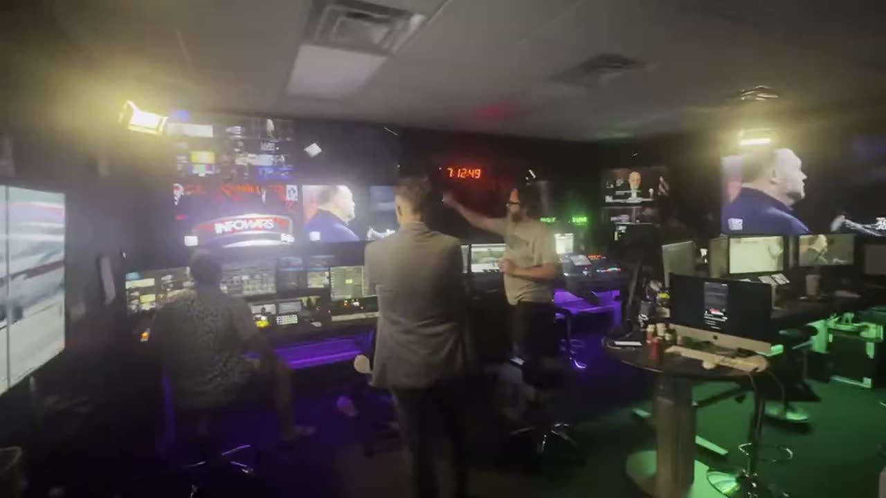 Behind the scenes during the last moments of The Alex Jones Show last night