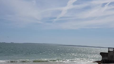 Beach overlooking the isle of wight. England