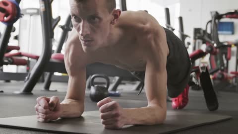 Man Exercising With Power And Energy