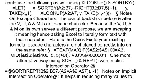 Look up max alpha numeric value