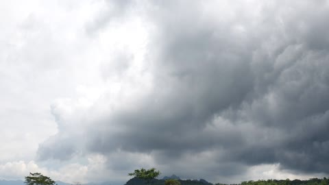 Timelapse activity black clouds on the farm beautiful nature