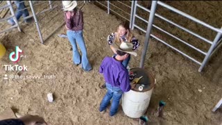 Female Bull riding