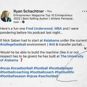 Nick Saban Alabama & Current College Football Environment