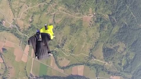 Parachutists jump over historic fortress in southern France