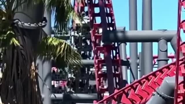 A scary roller coaster with tension and excitement