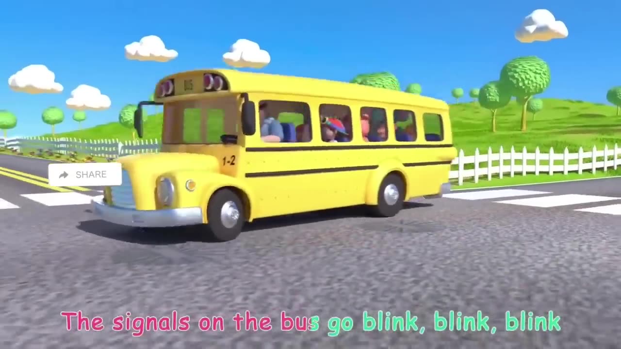 Wheels on the bus go Kids Poems Animation