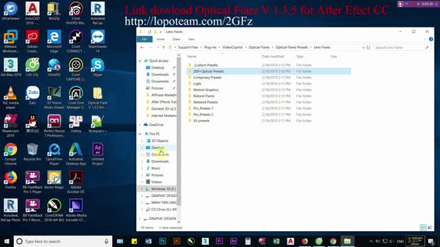 Optical Flare V 1.3.5 for After Efect CS6,CC 2015, 2018 +250 Optical flares preset (Update)