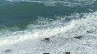 Sea of Jeju Island with the waves