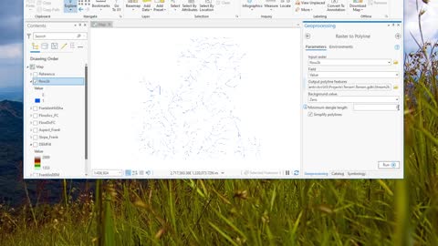 Raster flow lines to vector streams