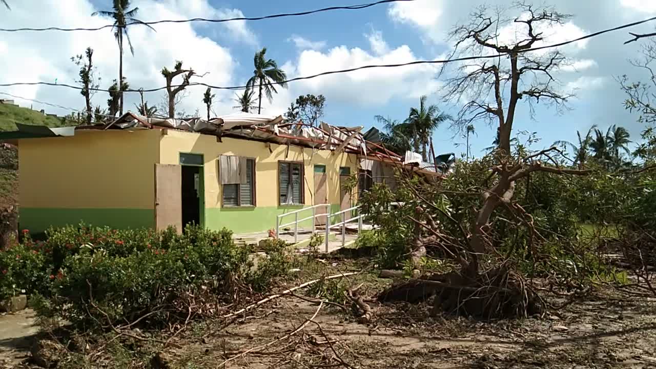 School in The Island Hit by Typhoon Ulysses (First Landfall in the Philippines)