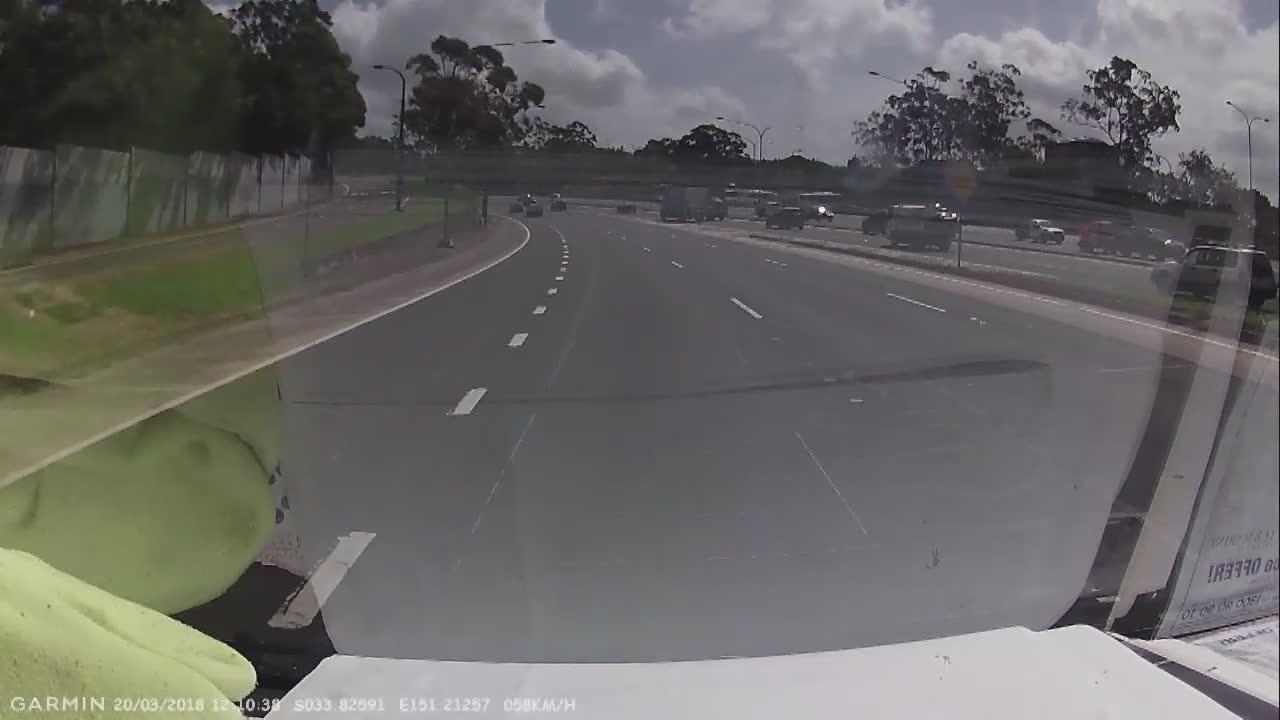 Ladder Falls Off Van While Driving