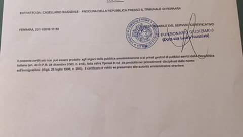 Parte 5. Certificato del casellario giudiziale 3V