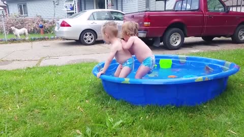 Funny Baby Playing With Water - Baby Outdoor Video