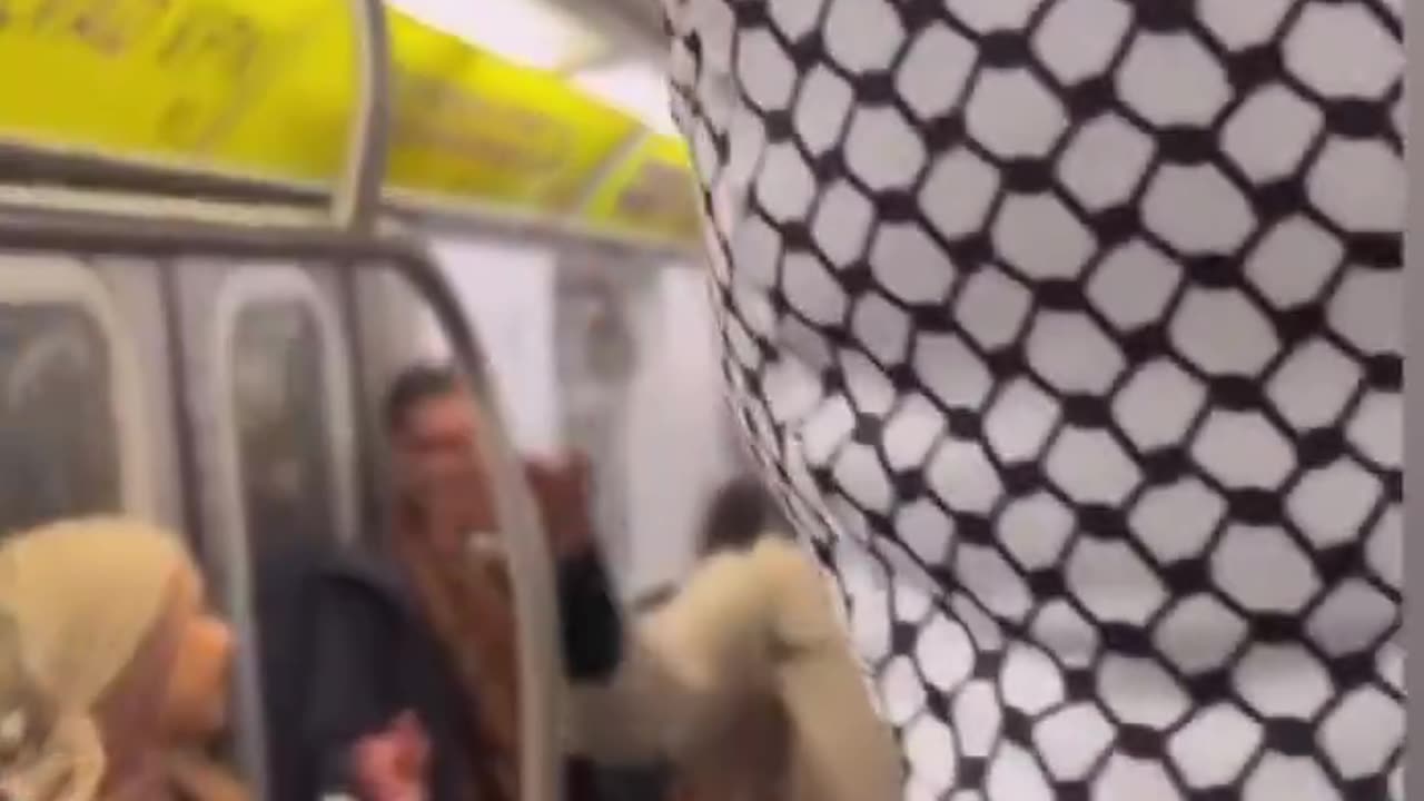 Palestinian activists call for Jewish genocide on the NYC Metro.