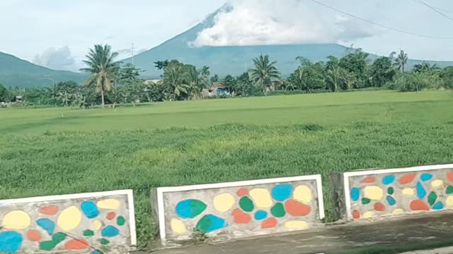 Mayon Volcano view on a bus ride