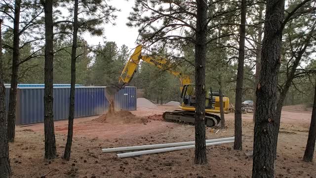 Trenching for water and electric lines