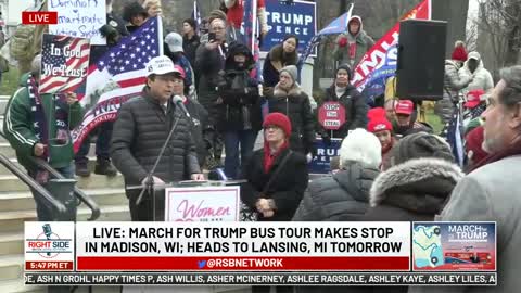 WI GOP Commissioner Bob Spindell Speaks at Stop The Steal Bus Stop in Madison, WI 12_7_20 -