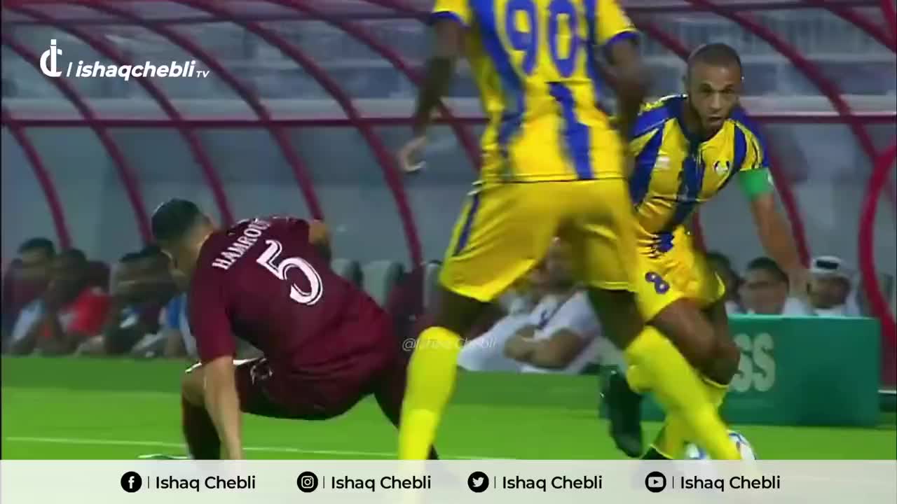 ياسين براهيمي يتلاعب بـــ”يوغرطة حمرون” و يسقطه أرضا بمراوغة عالمية