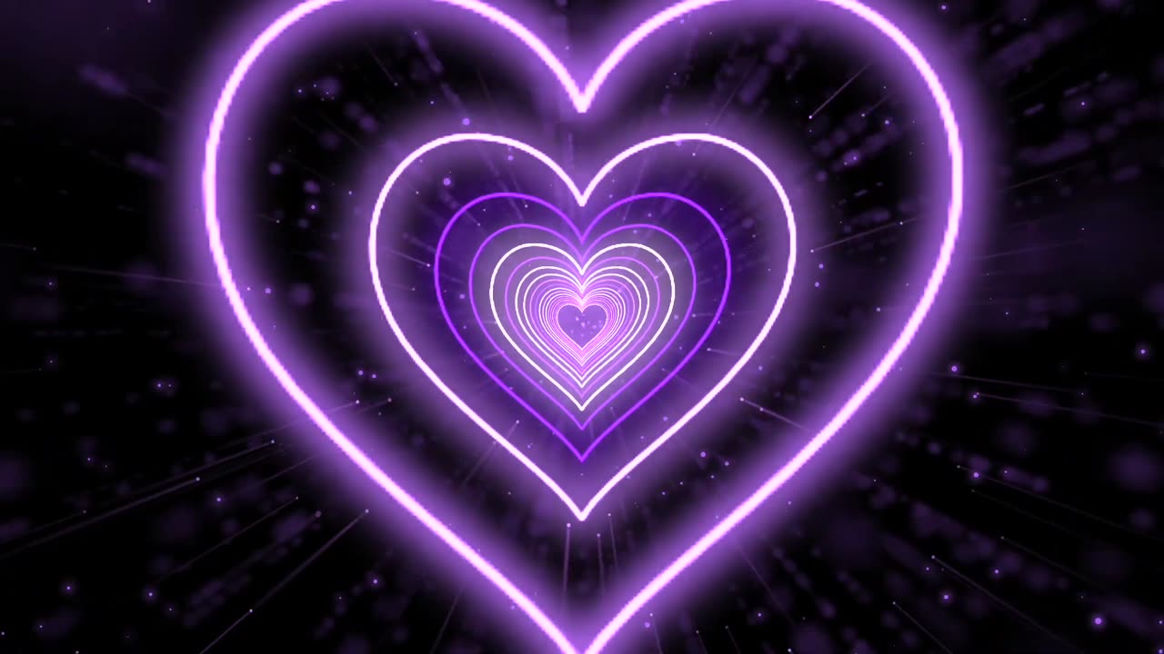 838. Heart Background💜Love Heart Tunnel Background Video Loop Heart