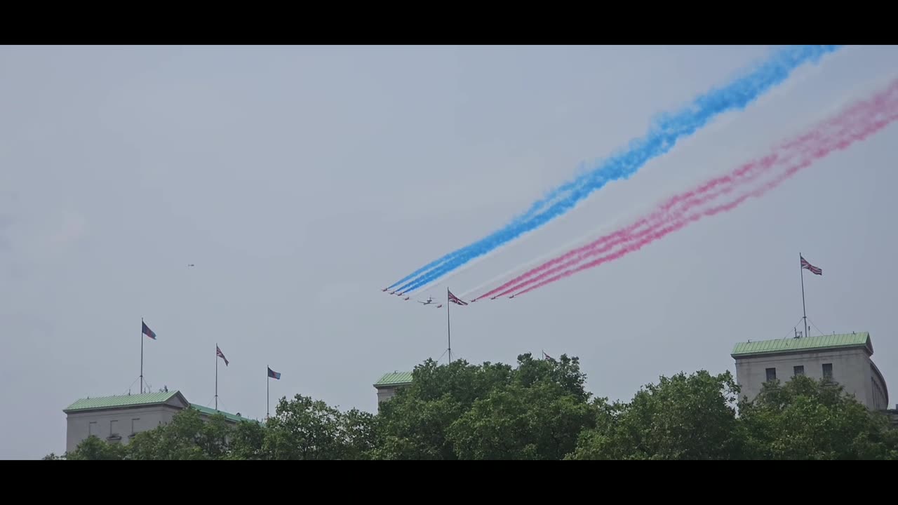 Trooping the Colour 2023 flypast. 70 aircraft from the RAF that made Charles III’s birthday flypast.