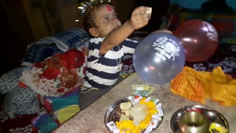 Viral baby boy of Nepal enjoying his birthday