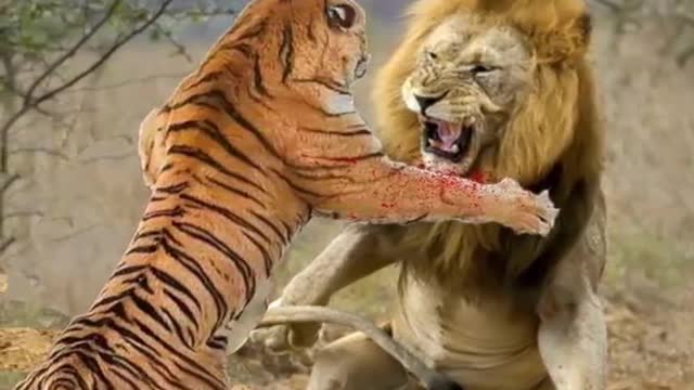 Lion vs tiger real fight who will win?