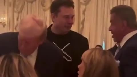 Elon Musk, Donald Trump and Sylvester Stallone at Thanksgiving Dinner