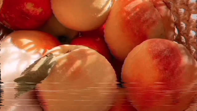 Mouse in a basket of apricots