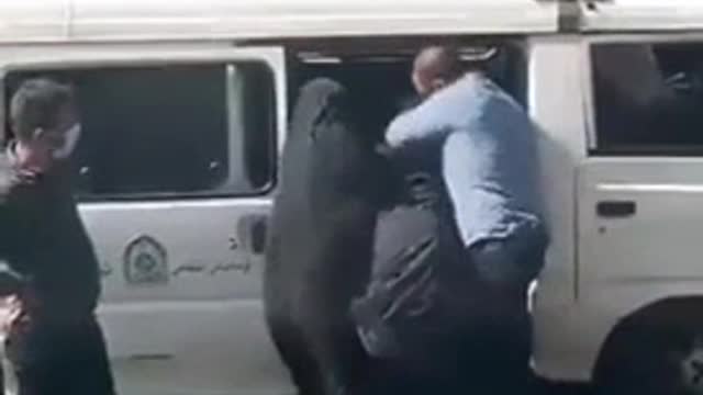 Iranian morality police violently arrest a woman for not wearing a hijab