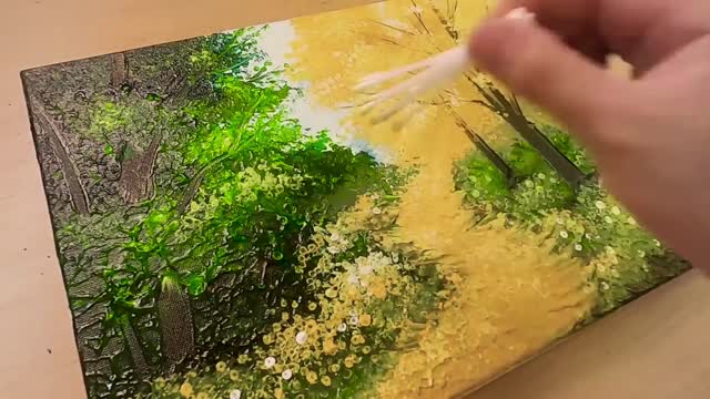 Painting with cotton swabs, painting well before your eyes