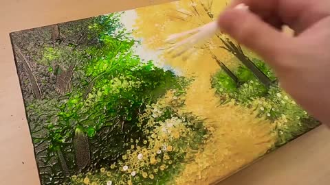 Painting with cotton swabs, painting well before your eyes
