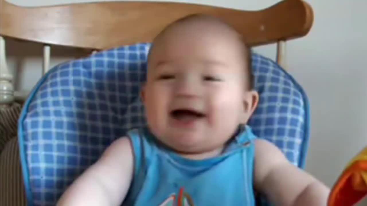 The Cute Baby very happy