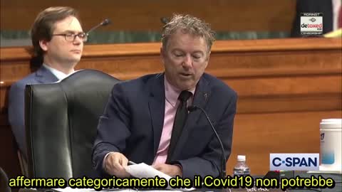 Rand PAUL mette sotto torchio FAUCI per i finanziamenti all'Istituto di WUHAN per i virus chimerici