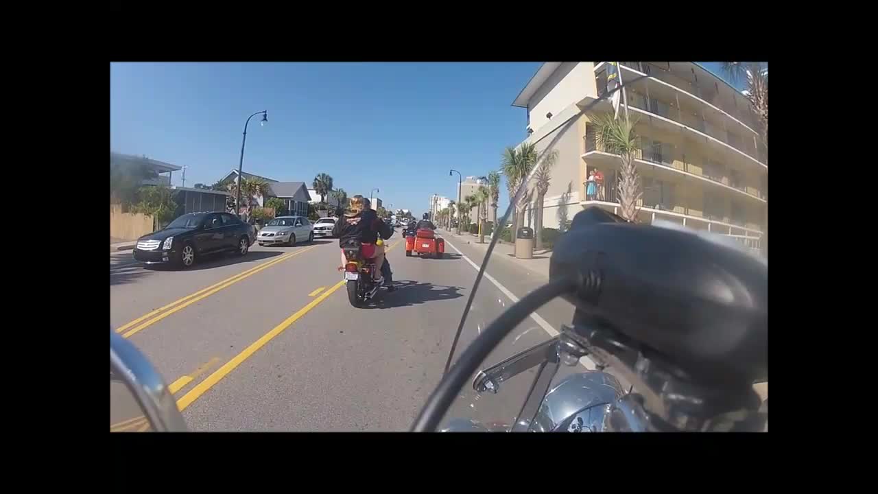 Myrtle Beach Bike Week 2014-Ride Up Kings Highway To Ocean Blvd To The Beach Bar
