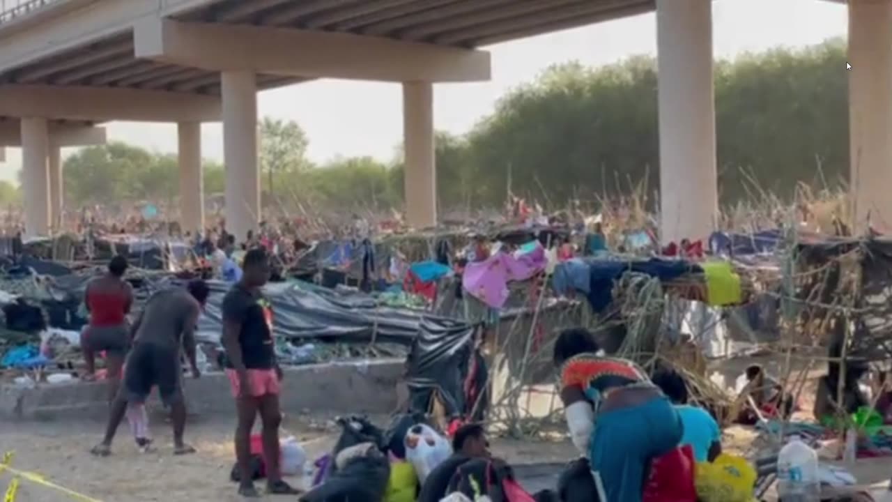 Sept 22, 2021 Footage of Biden's Illegal Immigrants under Del Rio Bridge