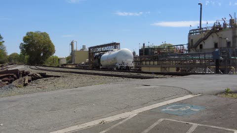 CSX GP40-2 6295 Pushing A Car Up A Steep Grade From A Dead Stop