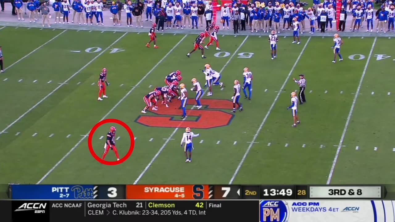 Syracuse QB does a random backflip on 3rd & 8
