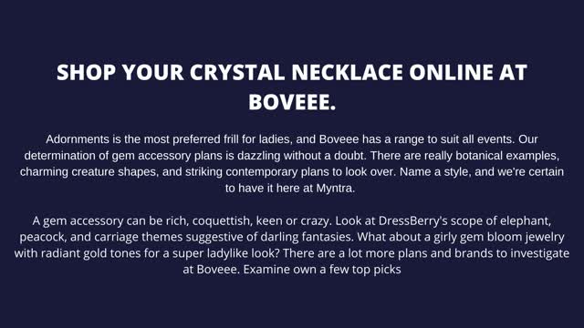 SHOP YOUR CRYSTAL NECKLACE ONLINE AT BOVEEE.
