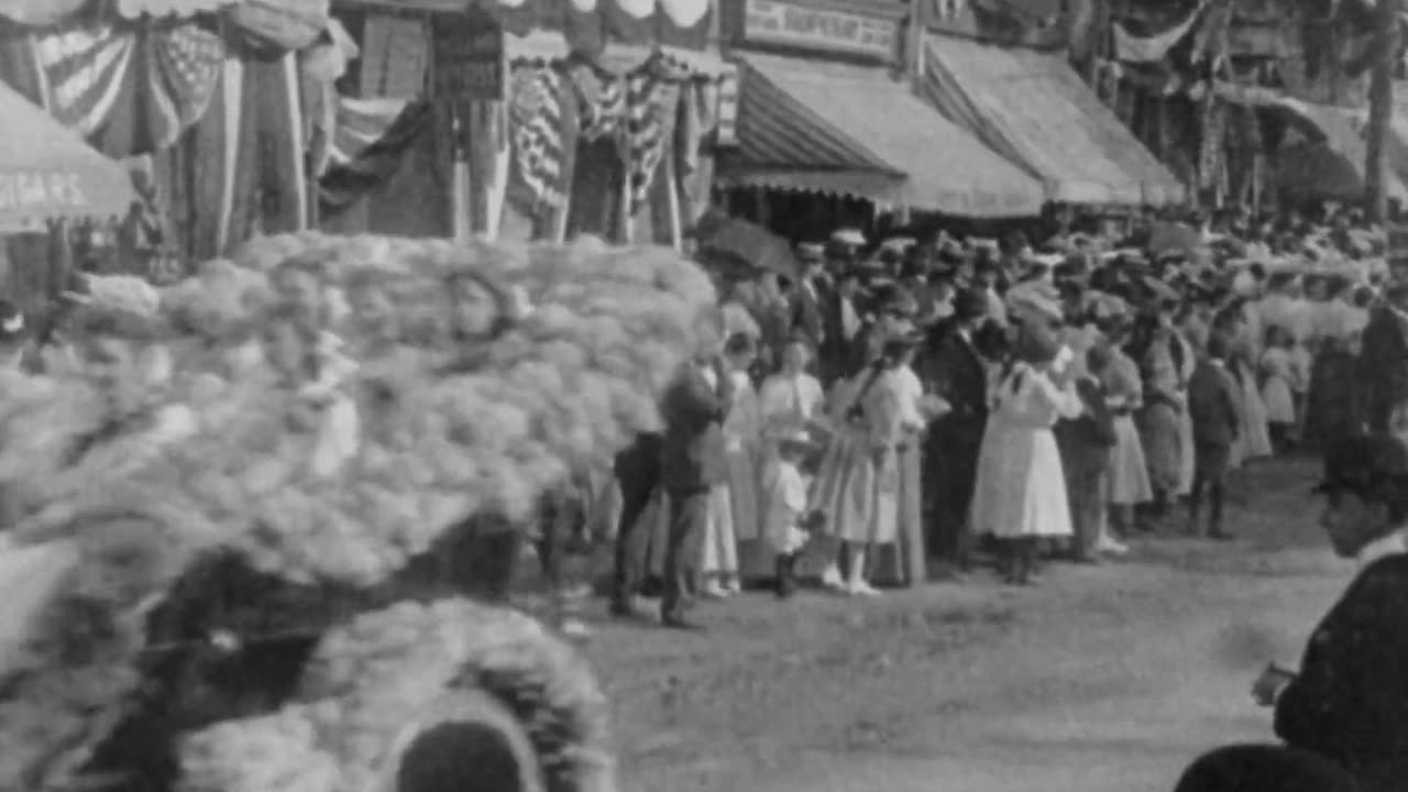 Labor Day Parade in Leominster, Massachusetts (1906 Original Black & White Film)