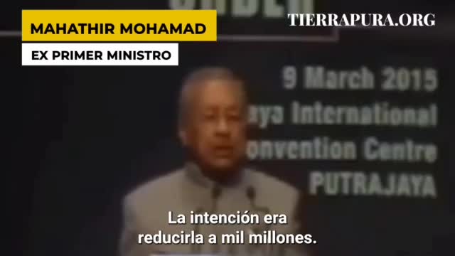 Mahathir Mohamad ex primer ministro. El nuevo orden la despoblacion y la muerte