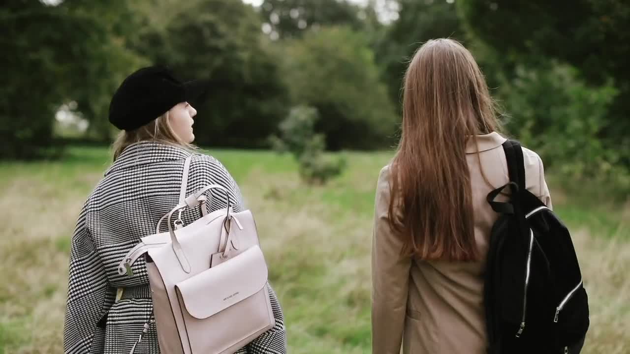 Girls Walking In Forest