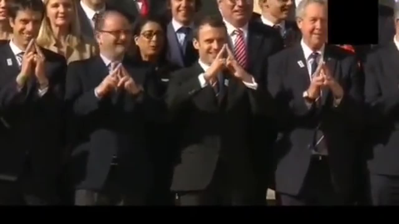 President Of France Throwing Up Elite Gang Signs
