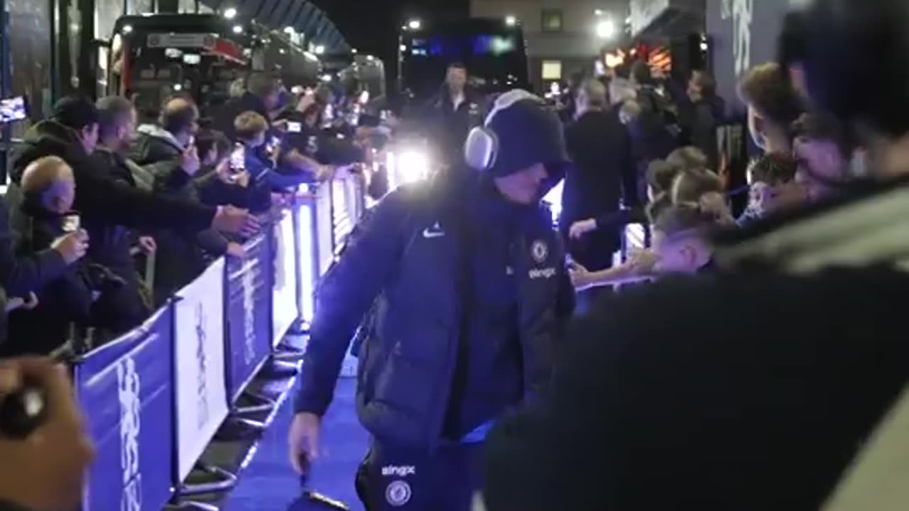 The Blues arriving at the bridge to face Brentford